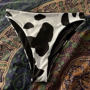 shein high waisted cow print bathing suit bottoms